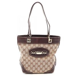 Gucci GG Canvas Tote Bag Braun Beige