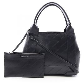 Balenciaga Navy Cabas XS 2-Way Handbag Black