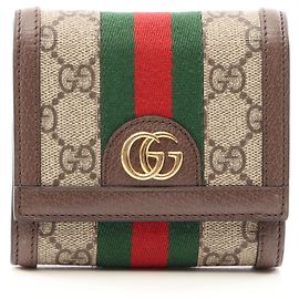 Gucci Ophidia GG Bi-fold Wallet Brown Beige Green