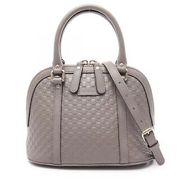 Gucci Microguccissima Gray Leather Handbag Brown