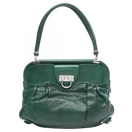 Bolso de piel verde Gancini Salvatore Ferragamo Verde