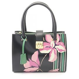 Salvatore Ferragamo Gancini Flower Handbag Black Multiple colors