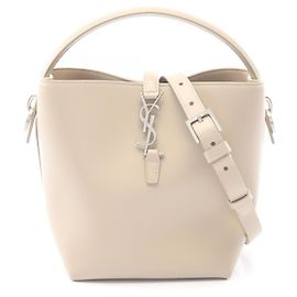 Yves Saint Laurent Saint Laurent Paris LE 37 Small 2-Way Handbag Beige
