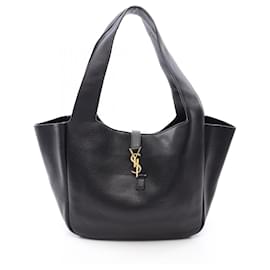 Saco Tote Yves Saint Laurent em couro preto Preto