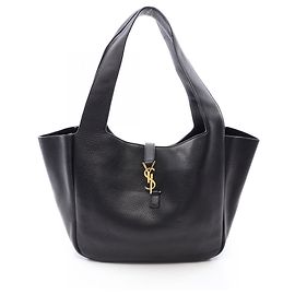Yves Saint Laurent Black Leather Tote Bag Black
