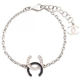 Bracciale con ciondolo Chanel Coco Mark Nero Argento Altro