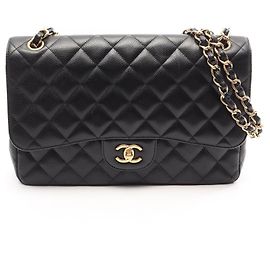 Borsa a tracolla Chanel Large Matelassé 30 Classic Double Flap Nero