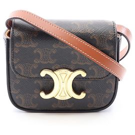 Céline Bolsa de Ombro Celine Mini Claude Triomphe Marrom Preto