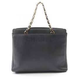Chanel Navy Canvas Handbag Navy blue