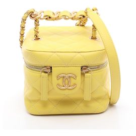 Chanel Yellow Matelassé Shoulder Bag Yellow