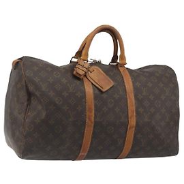 LOUIS VUITTON Monogram Keepall 50 Boston Bag M41426 LV Auth 192004 Monograma