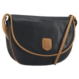 Céline Borsa a tracolla CELINE in pelle nera e oro Auth 186955 Nero D'oro