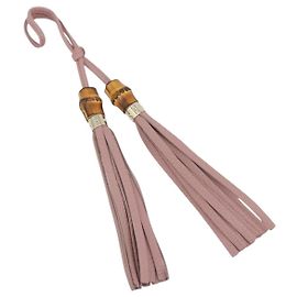 GUCCI Bamboo Charm Leather Pink Gold Auth bs36738A Rosa D'oro
