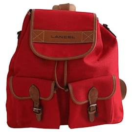 Lancel Red Cloth Backpack Red