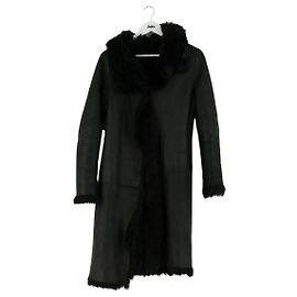 Joseph Peau Lainée Black Leather Coat Black