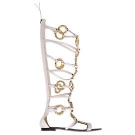 Giuseppe Zanotti White Leather Ballet Flats White