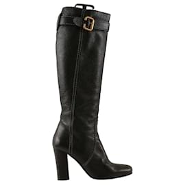 Jimmy Choo Black Leather Boots Black