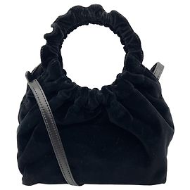 The Row Borsa Circle in velluto nero Nero