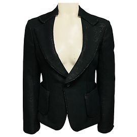 Blazer Junya Watanabe Black / Gold Metallic Speckled Nero