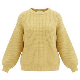 Peserico Strickpullover aus Alpaka und Wolle, blassgelb Gelb