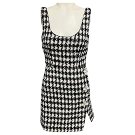 Self portrait Self-Portrait Black / White Check Boucle Mini Dress Black