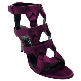 Sandálias Cage em Cetim com Detalhe de Nó Roxo Tom Ford Roxo