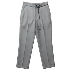 Peserico taillierte gerade Wollhose mit Umschlag in Hellgrau Metallic Grau