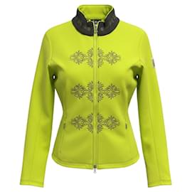 Bogner Lime Green Embroidered Zip Front Jacket Green