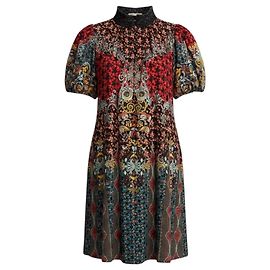 Autre Marque Alice + Olivia Mini-Kleid Patchwork rot / blau multi Mehrfarben