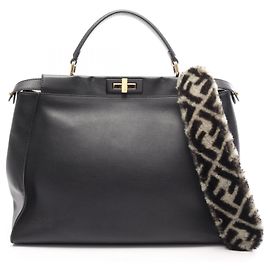 Fendi Peekaboo Large 2-Way Handbag Black