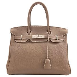 Hermès Bolsa Hermes Birkin 30 em couro Togo marrom Marrom