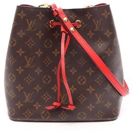 Sac à épaule Louis Vuitton NeoNoe Monogram Coquelicot Marron Rouge Monogramme