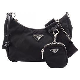 Bolsa de Ombro 2-Way Prada Re-Edition 2005 Preto