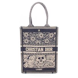 Christian Dior Dior BOOK TOTE Vertical Bag Beige Navy blue