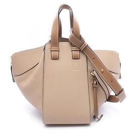 Bolsa de mão em couro 2-Way Loewe Hammock Small em Bege Bege