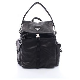 Prada Triangle Logo 2-Way Rucksack/Handtasche Schwarz