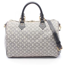 Louis Vuitton Speedy Bandoulière 30 Handbag Black Blue Navy blue