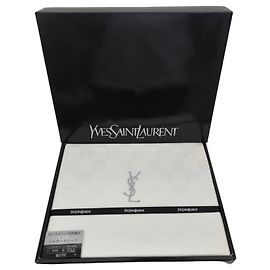 Sábana de jacquard blanca Yves Saint Laurent Blanco