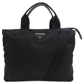 Borsa Tote 2-Way in nylon Prada Nero