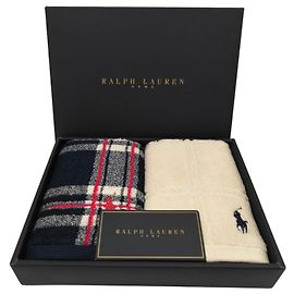 Set de 2 serviettes Ralph Lauren Home Noir Rouge Beige