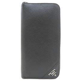 Cartera larga Prada en piel negra Negro