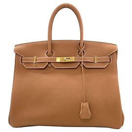 Hermès Hermes Birkin 35 Gold Handbag Golden