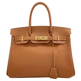 Hermès Hermes Birkin 30 Handbag in Gold Epsom Leather Golden