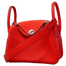 Hermès Borsa Hermes Mini Lindy Rosso