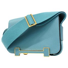 Hermès Borsa a tracolla Hermes Geta in New Blue Jean Blu