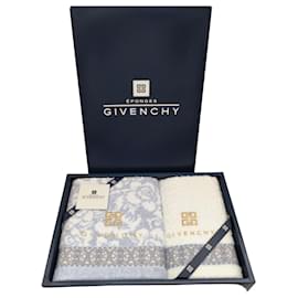 Set de serviettes en coton Givenchy - 2 pièces Blanc Bleu Beige