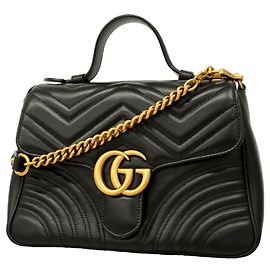 Gucci GG Marmont Leather Handbag Black