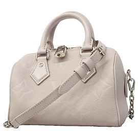 Louis Vuitton Monogram Empreinte Speedy Bandoulière 20 Handbag Brown
