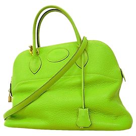 Hermès Hermes Bolide 35 Handbag in Apple Green Green
