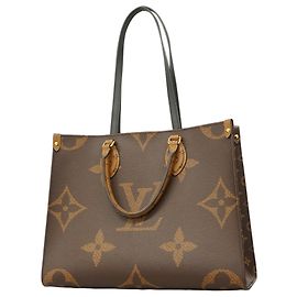 Sac cabas Louis Vuitton Monogram Giant Reverse OnTheGo MM Marron